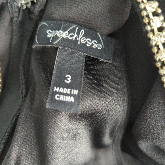Speechless Rhinestone Straps Halter Neck Maxi Black Dress Size 3 (XS) - Picture 13 of 14